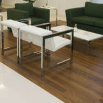 hotel lobby with wood and tile floor