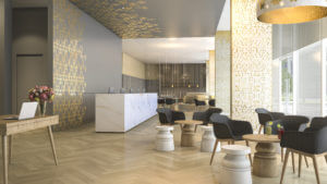 luxury hotel reception and lounge