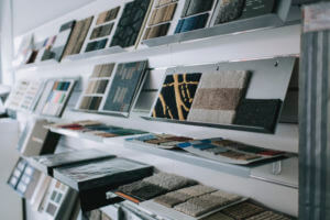 show room display with variation of choices on type of tiles