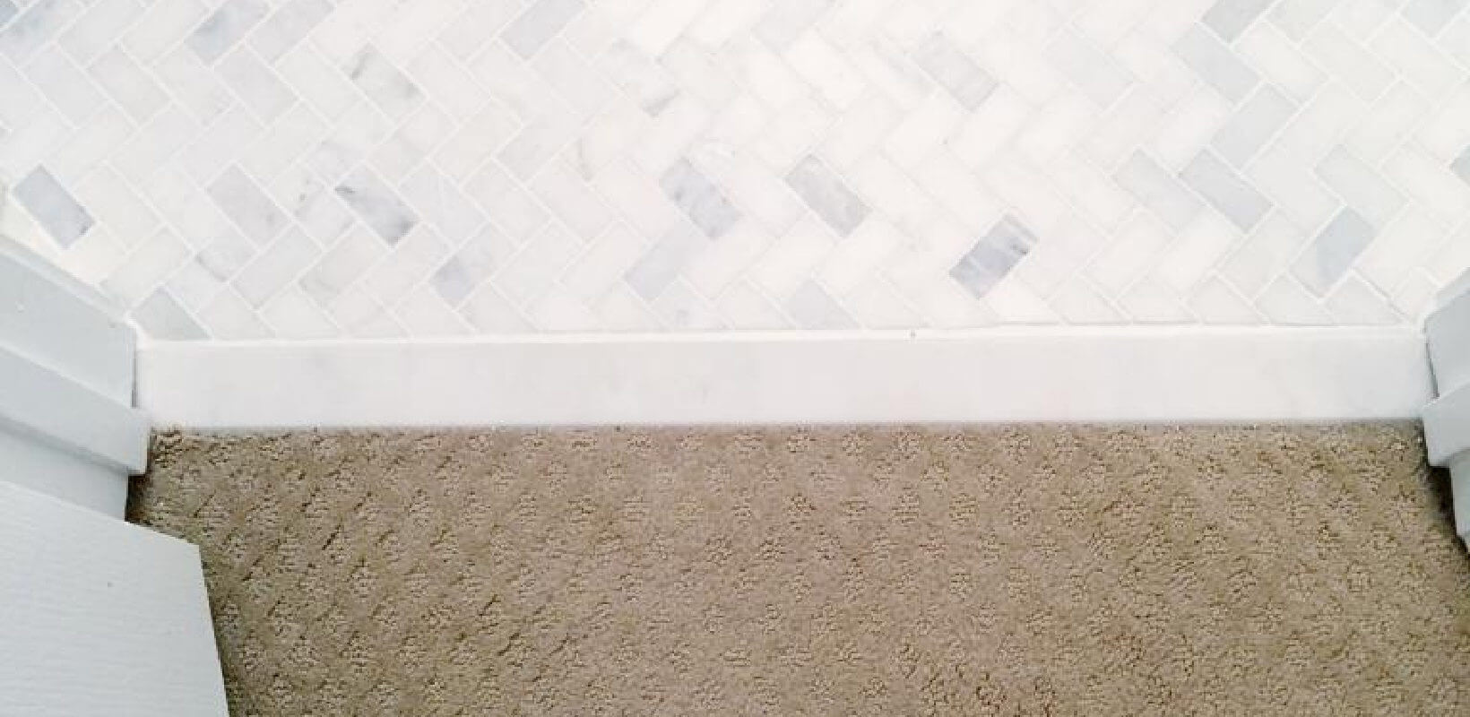 Seamless carpet to tile transition
